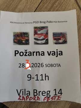 Požarna vaja - Vila Breg